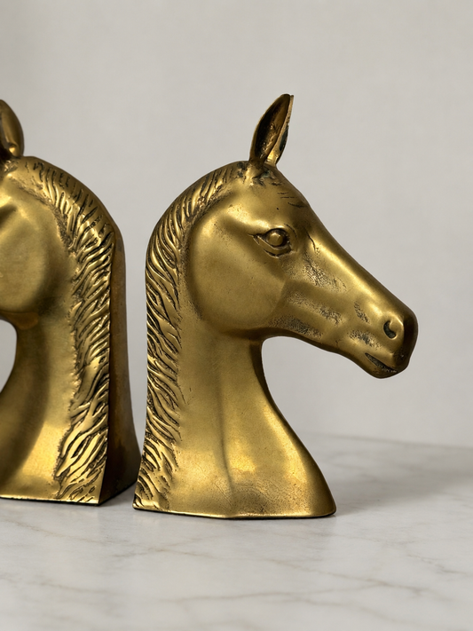 Pair of Brass Horse Bookends