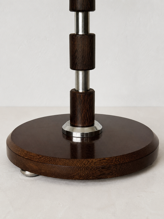 Pair of Danish Wood and Steel Table Lamps
