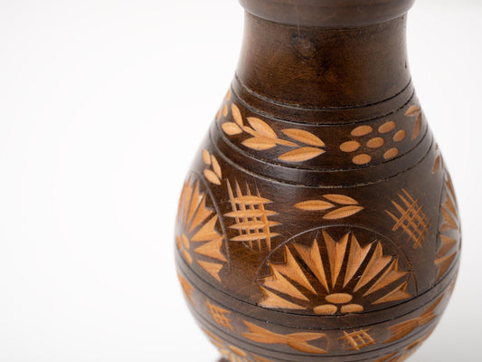 Carved Wood Bud Vase