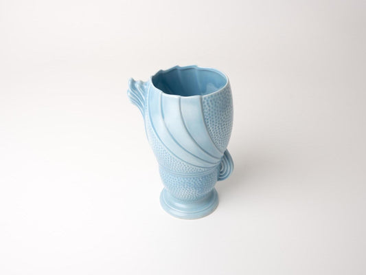 1930s Art Deco Blue Ceramic Vase | England