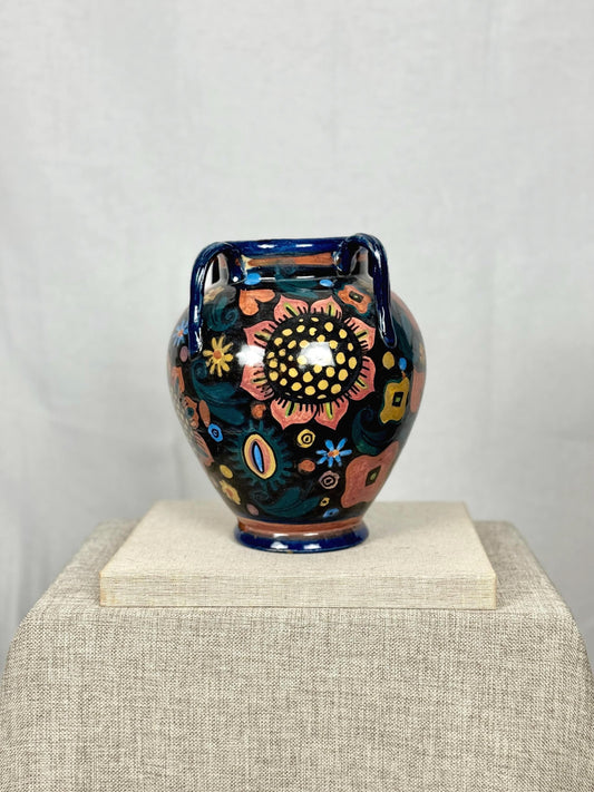Floral Ceramic Amphora Vase