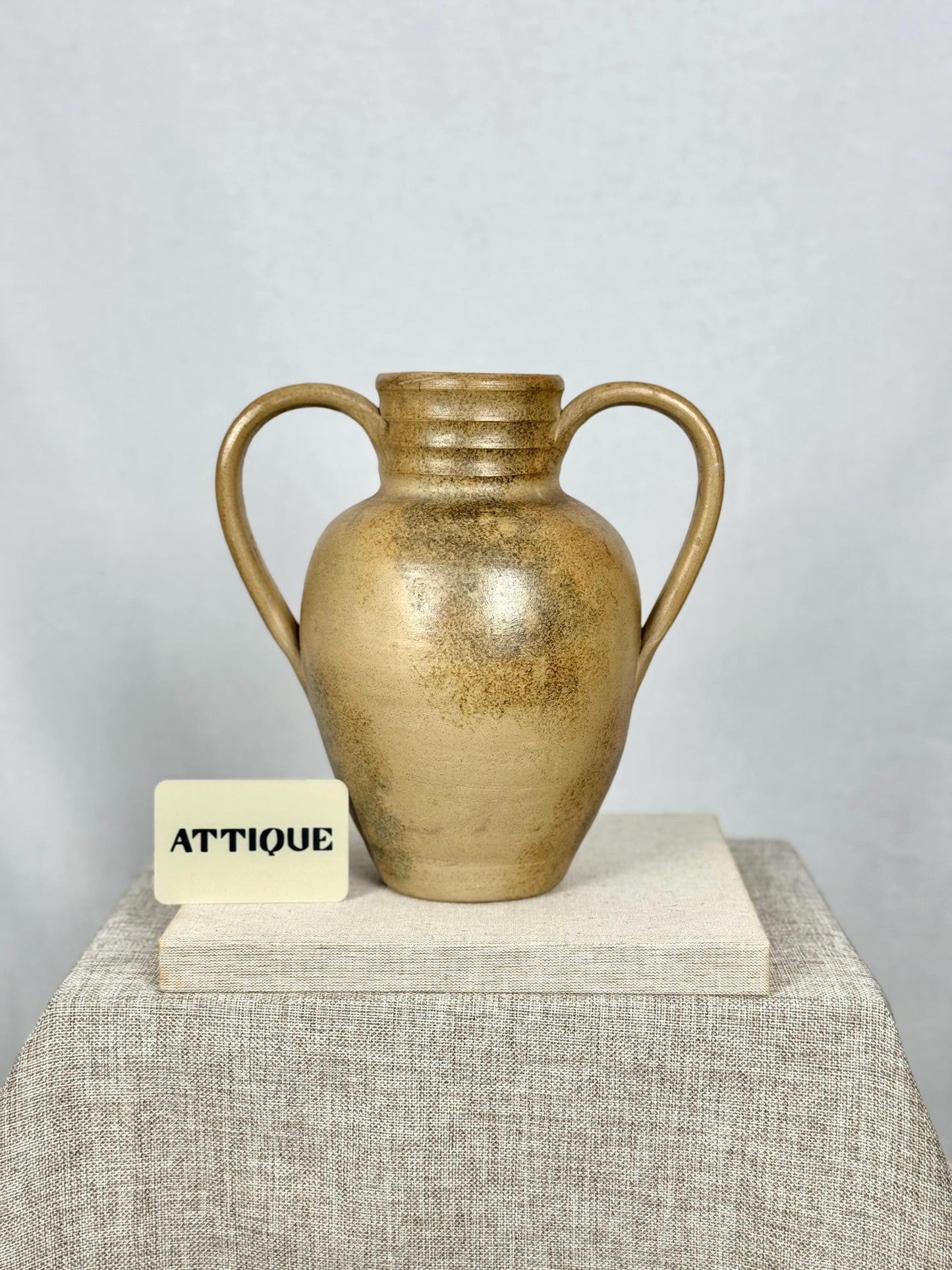 Large Vintage Amphora Vase | Hillstonia Ceramic Vase | Twin Handled Pottery Vase