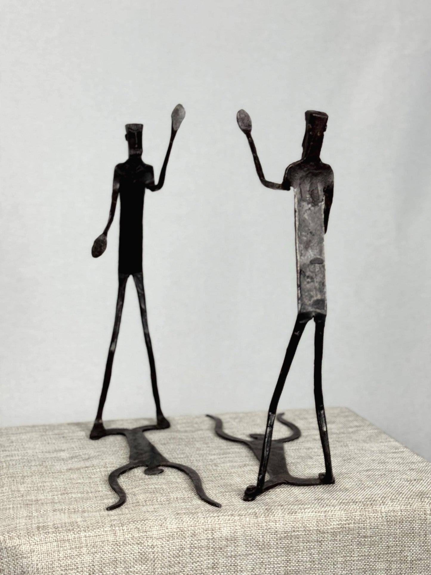 Brutalist Iron Dancing Men Bookends