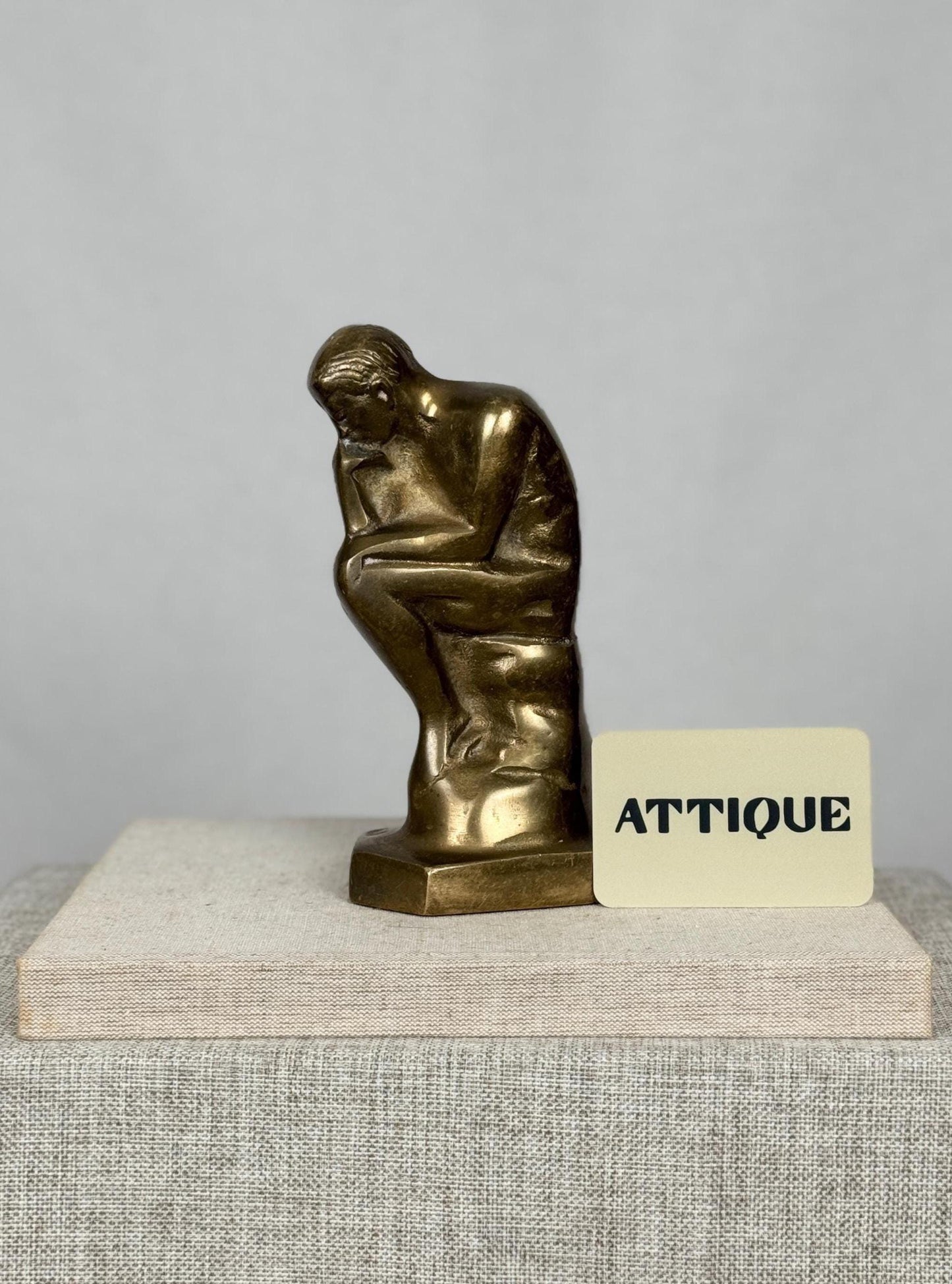 Modernist Brass 'The Thinker' Sculpture