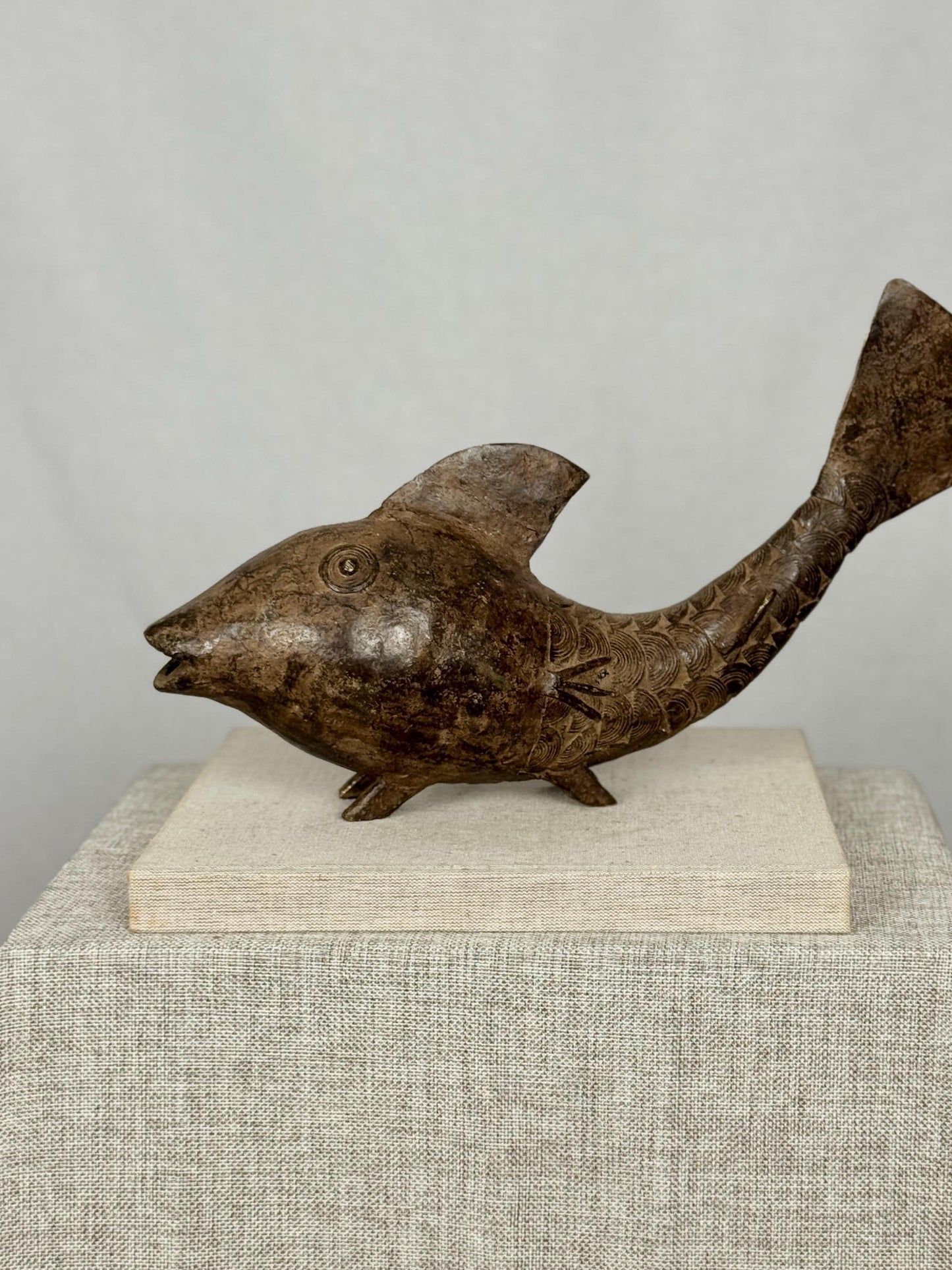 Burkina Faso Bronze Fish Sculpture, West African