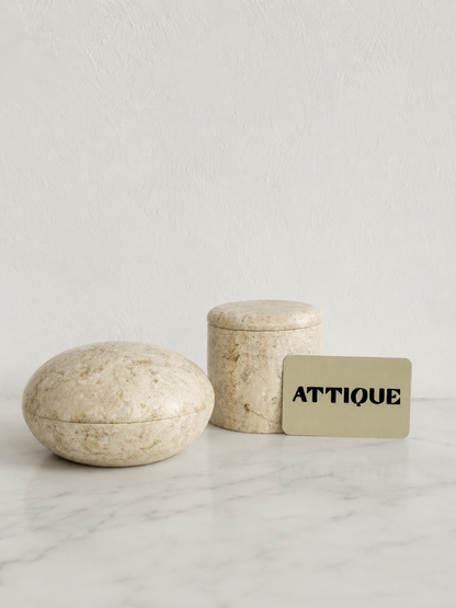 Pair of Marble Lidded Boxes