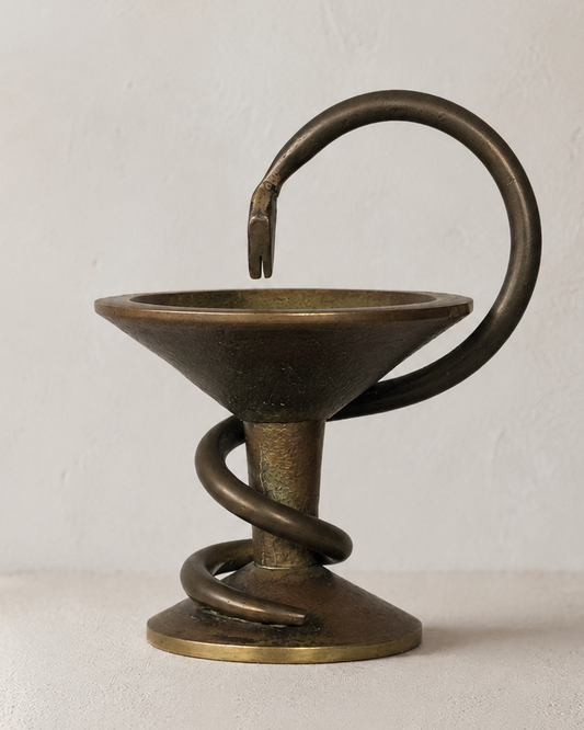 Bronze Caduceus of Hygieia Sculpture