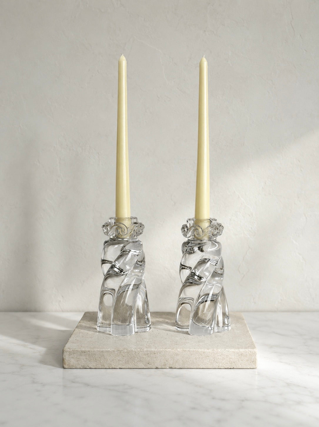 Pair of Baccarat Aladdin Crystal Candlesticks, 1970s