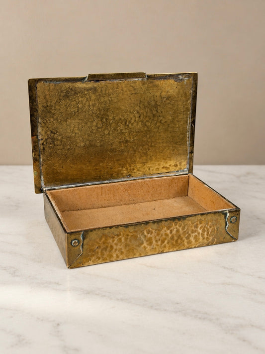Hammered Brass Lidded Box