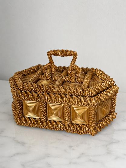 French Straw Marquetry Box