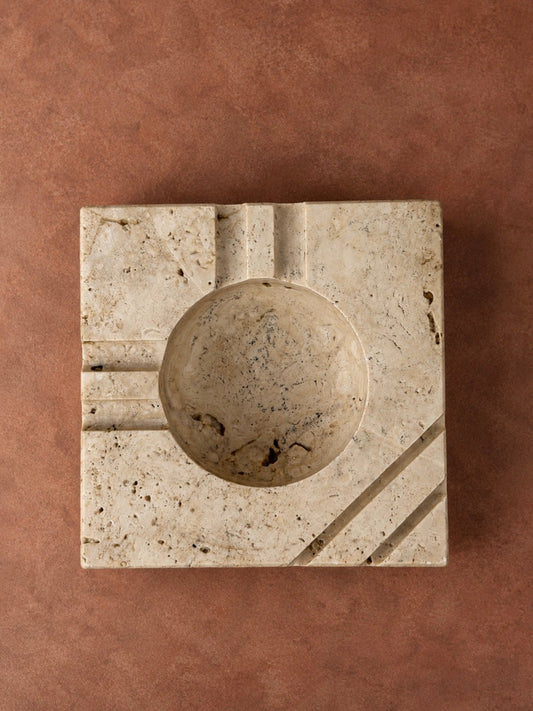 Enzo Mari Travertine Ashtray for Fratelli Mannelli