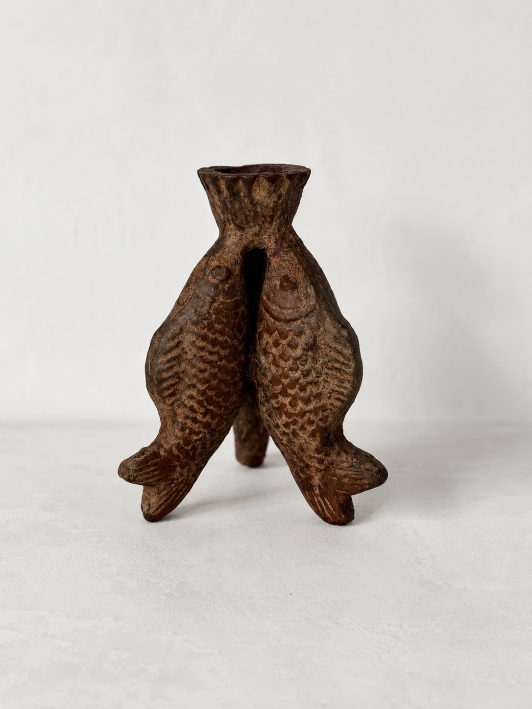 Terracotta Three Fish Candle Holder