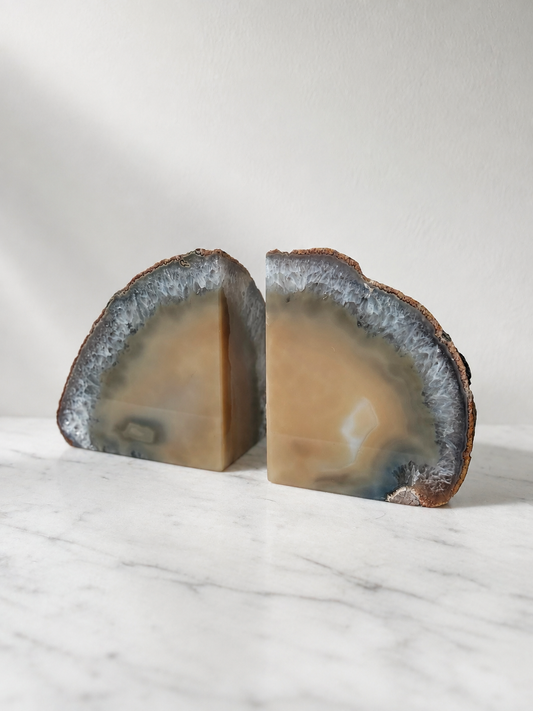 Pair of Natural Agate Bookends