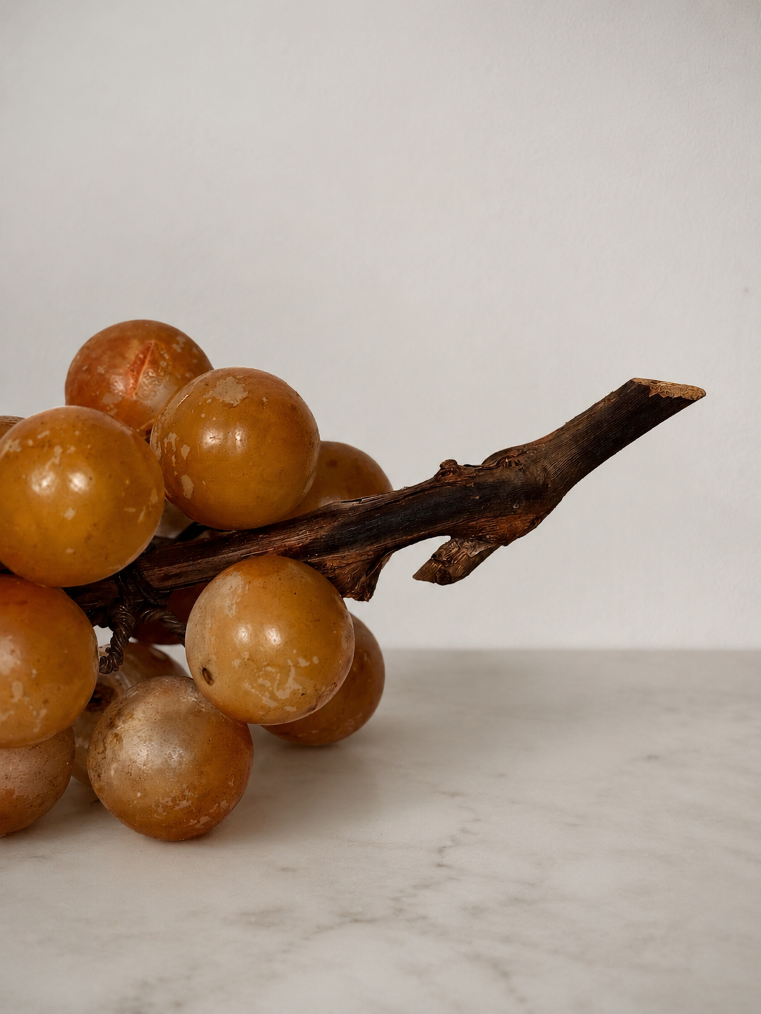 Large Alabaster Grape Cluster Sculpture