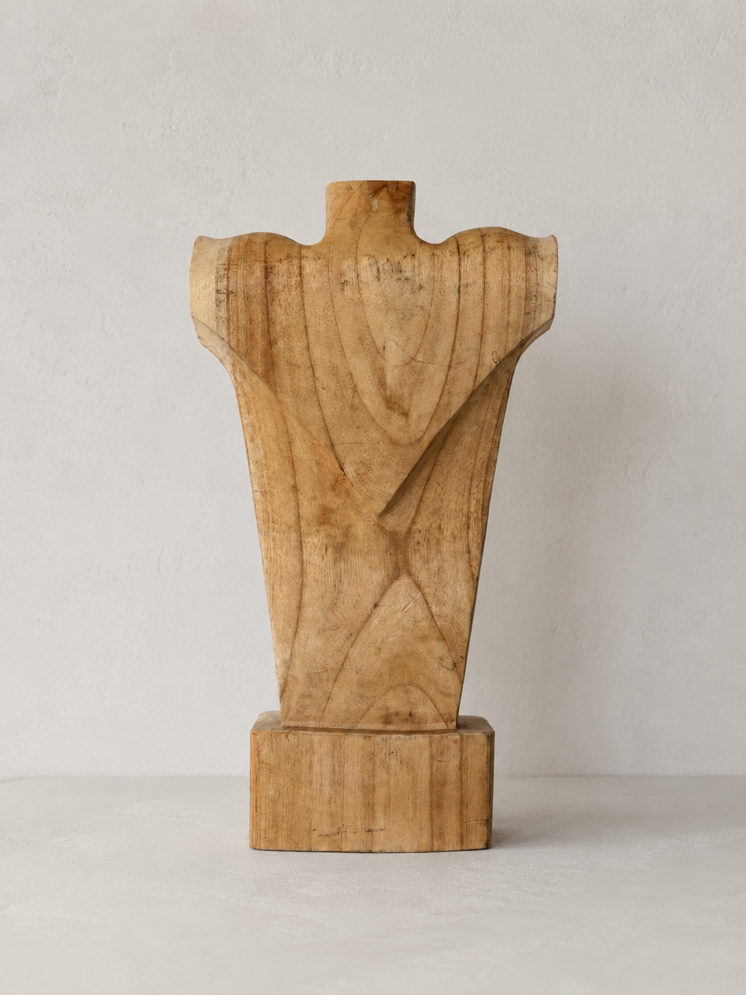 Carved Wood Female Torso Sculpture