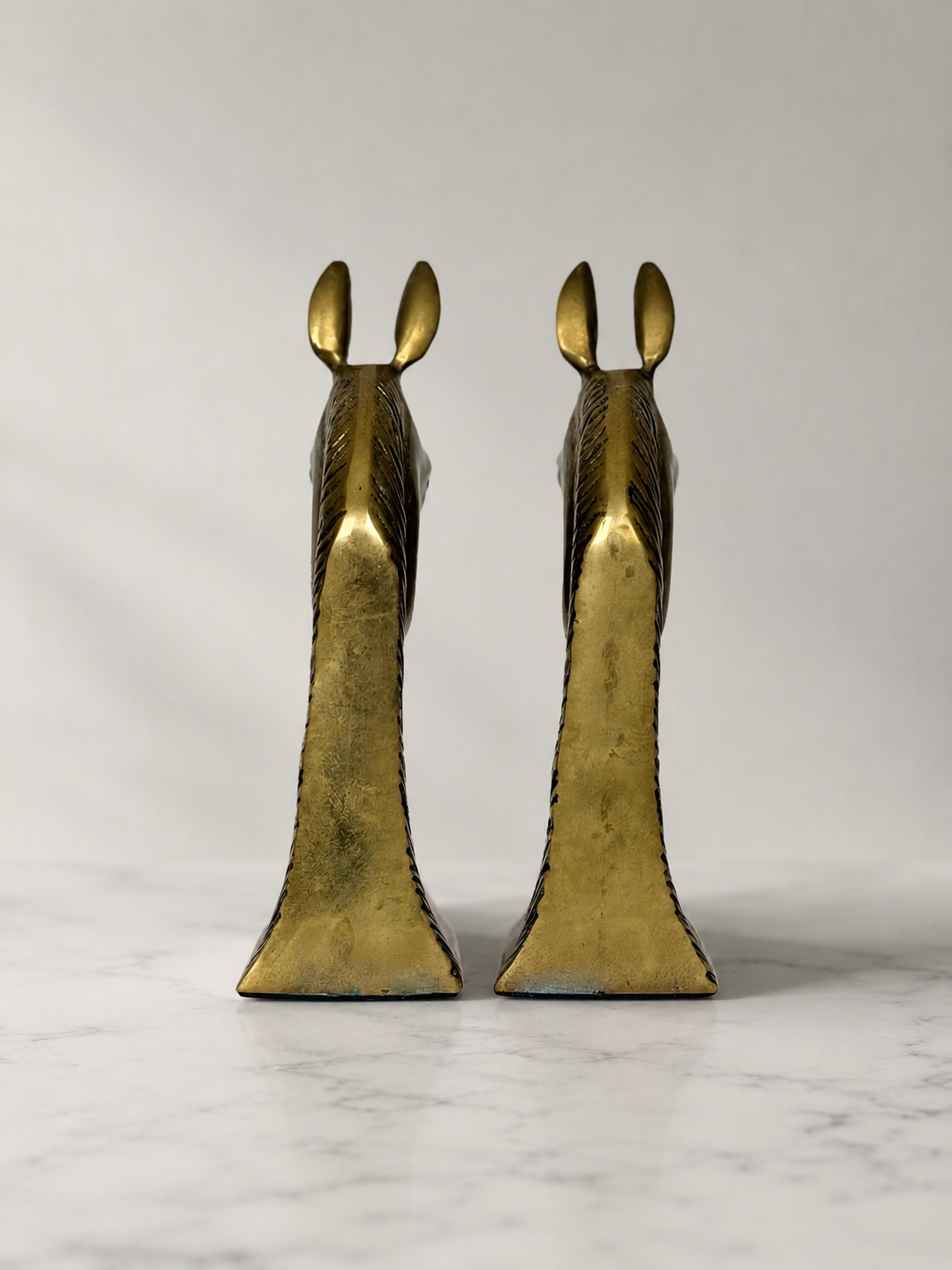 Pair of Brass Horse Bookends