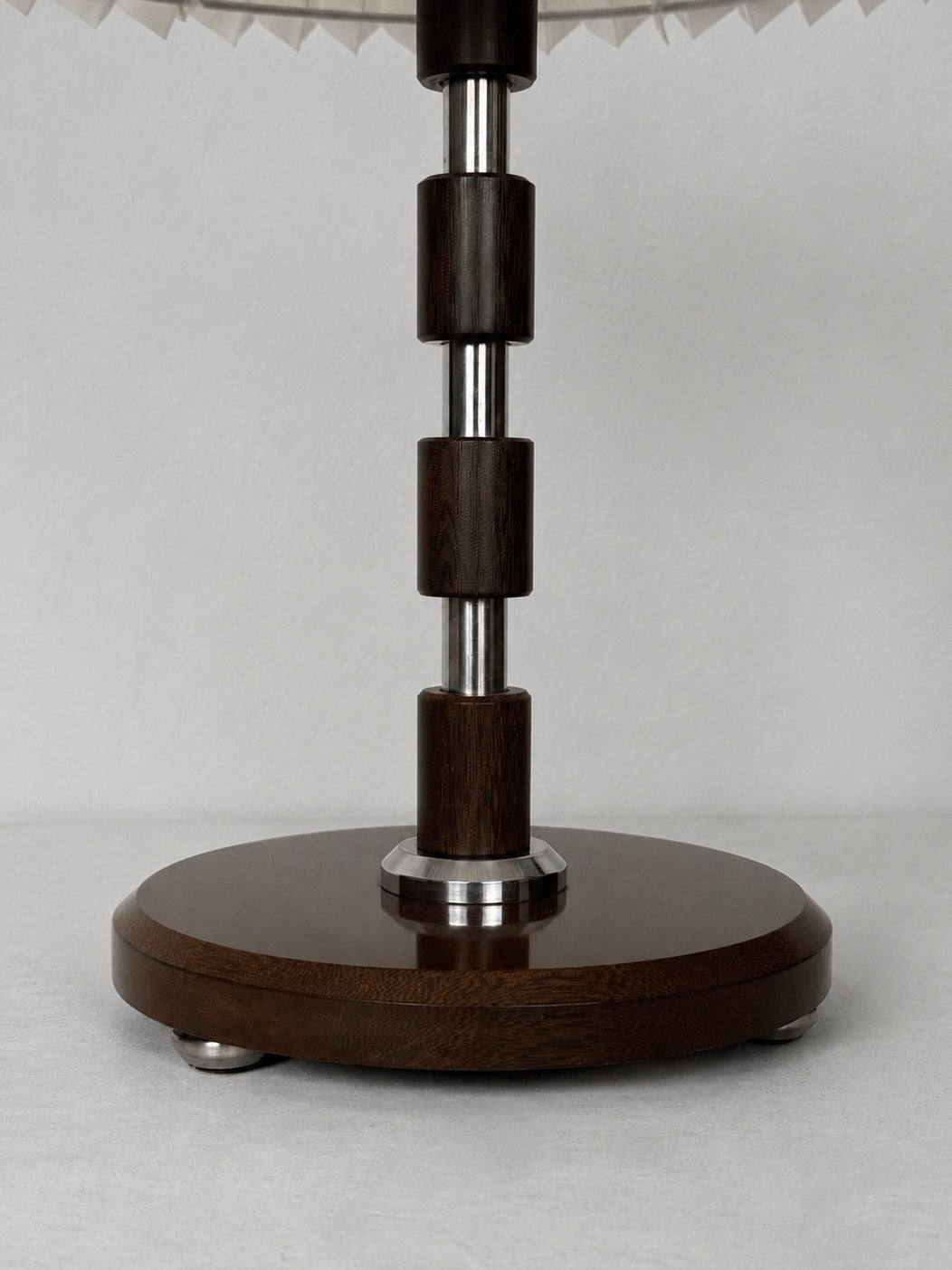 Pair of Danish Wood and Steel Table Lamps