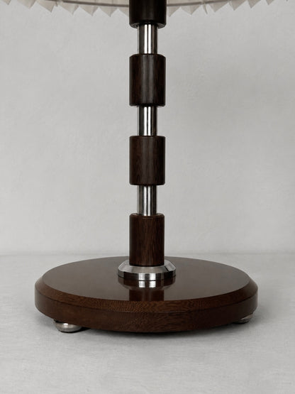 Pair of Danish Wood and Steel Table Lamps