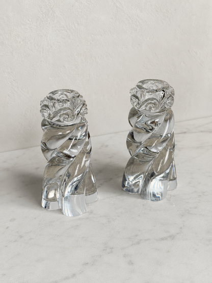 Pair of Baccarat Aladdin Crystal Candlesticks, 1970s