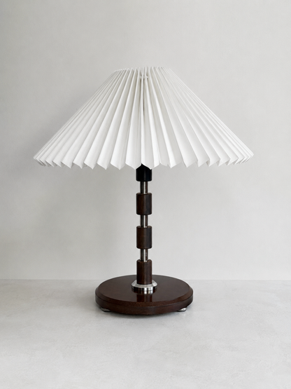 Pair of Danish Wood and Steel Table Lamps