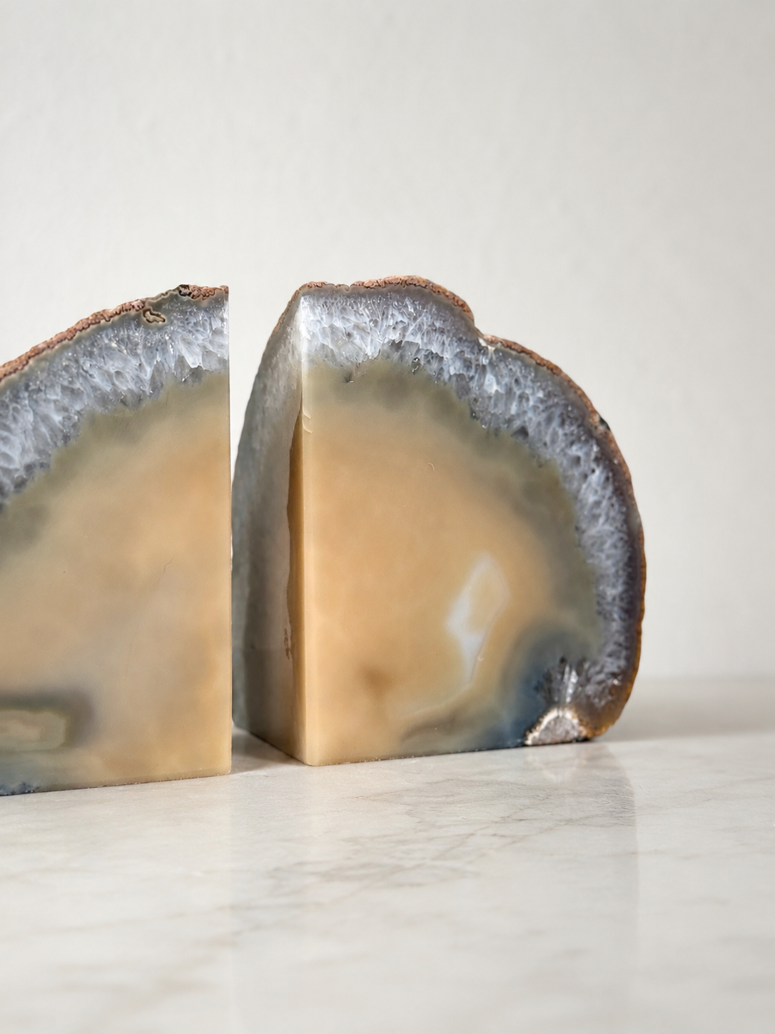 Pair of Natural Agate Bookends