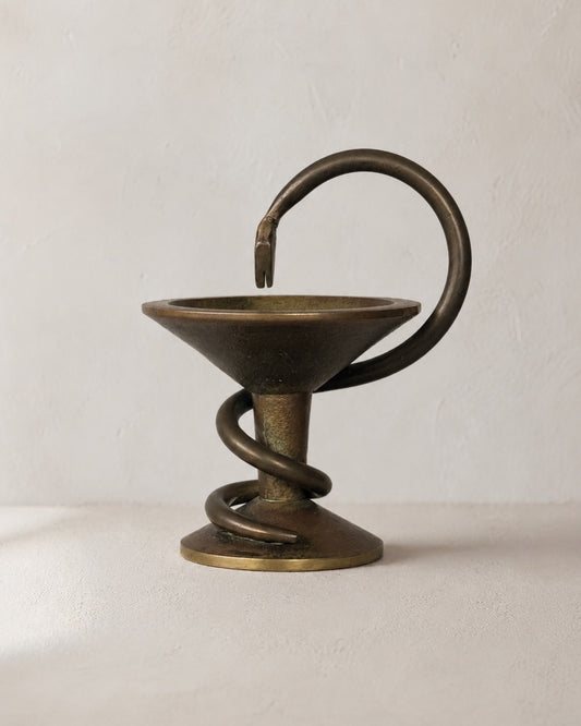 Bronze Caduceus of Hygieia Sculpture