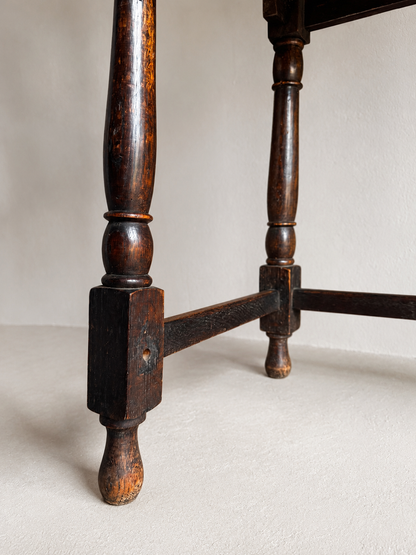 Antique Victorian Oak Green Man Side Table