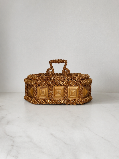 French Straw Marquetry Box