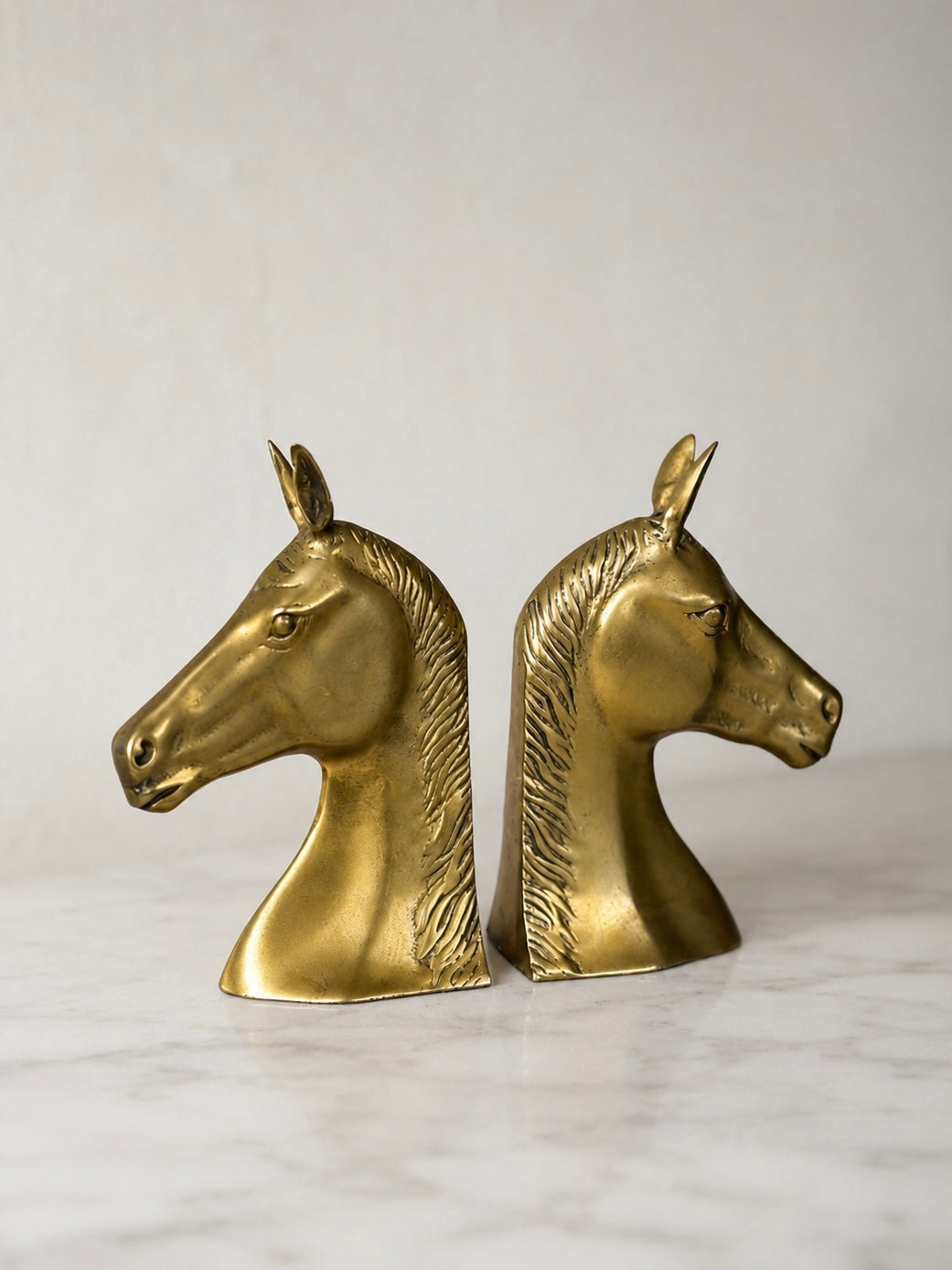Pair of Brass Horse Bookends