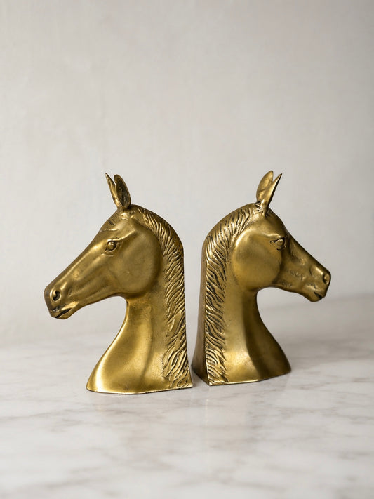 Pair of Brass Horse Bookends
