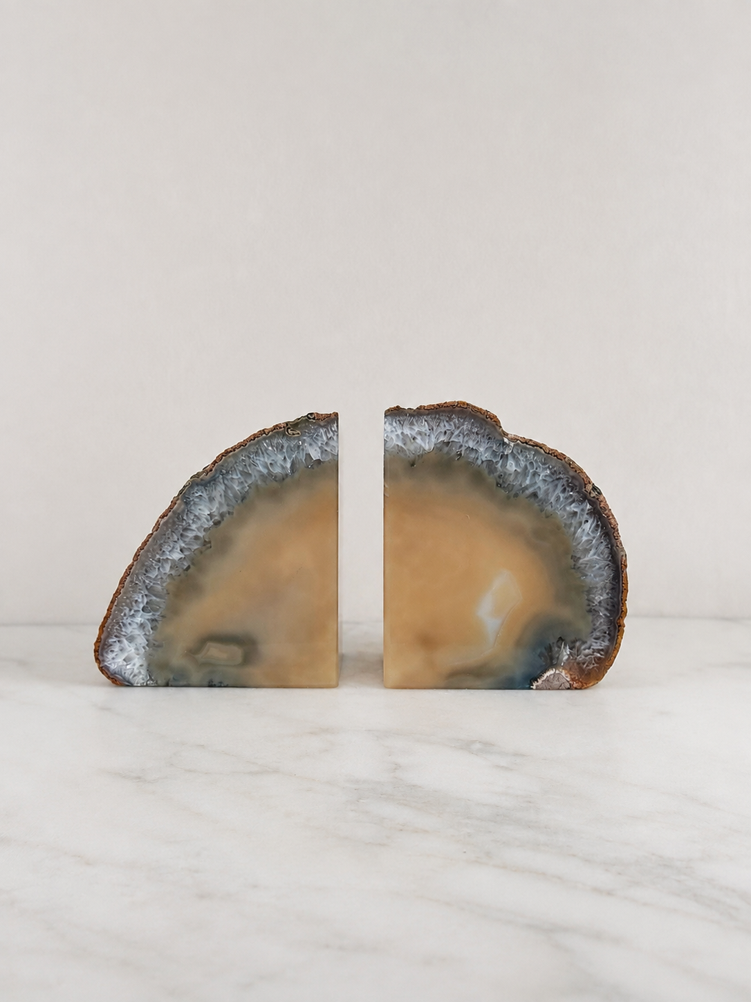 Pair of Natural Agate Bookends