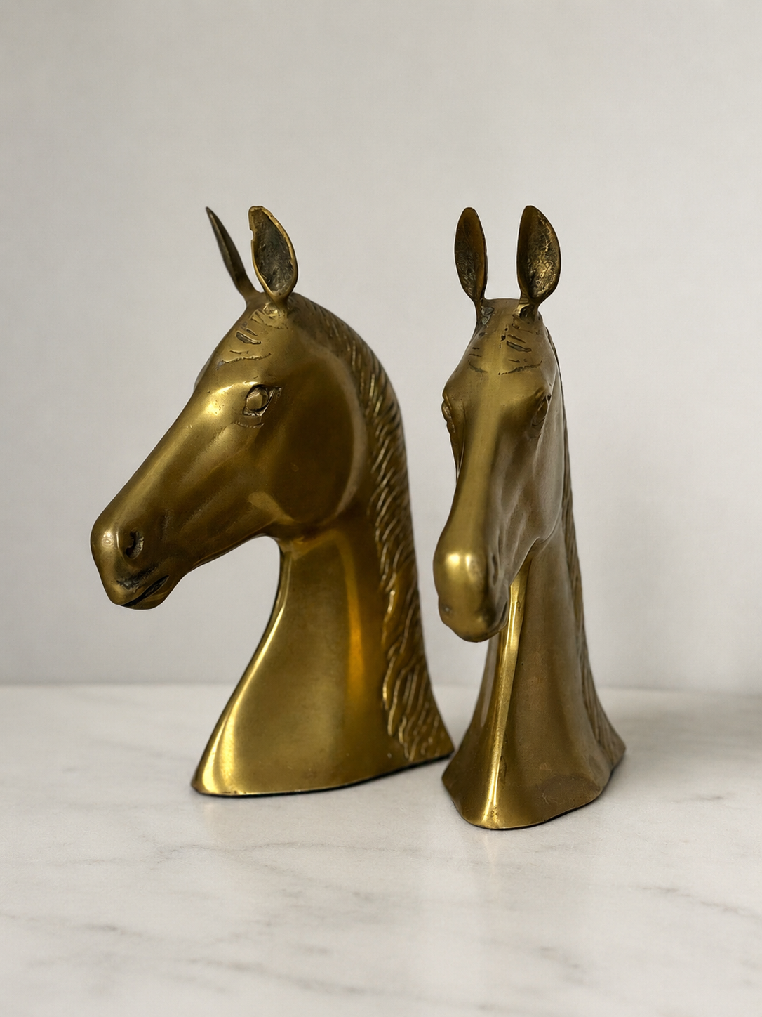 Pair of Brass Horse Bookends