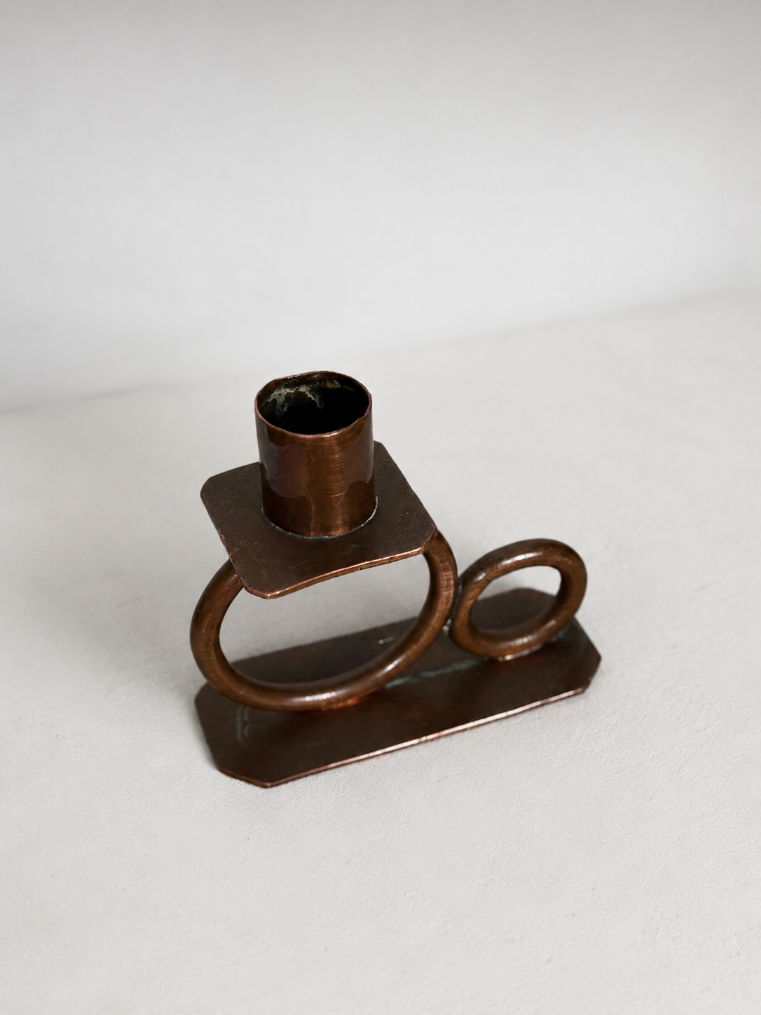 Art Deco Copper Candlestick