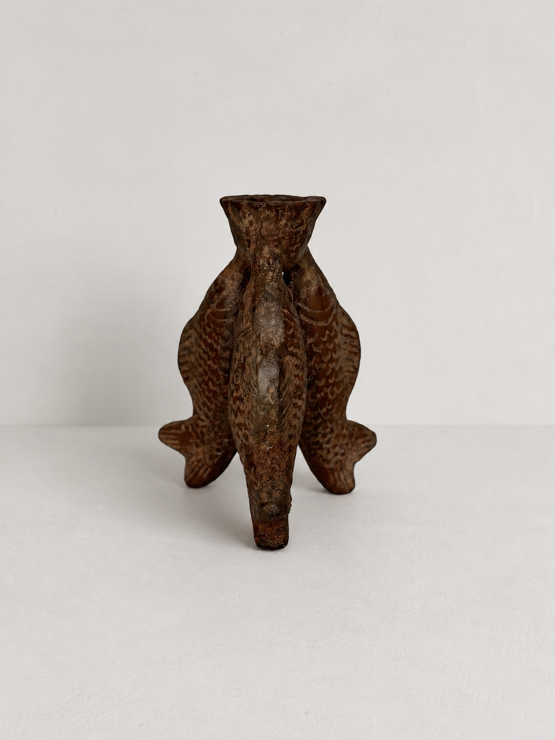 Terracotta Three Fish Candle Holder