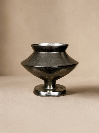 Modernist cast Aluminium vase