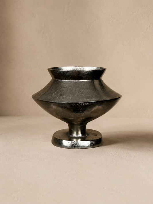 Modernist cast Aluminium vase