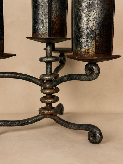 Wrought Iron Four Arm Candelabra