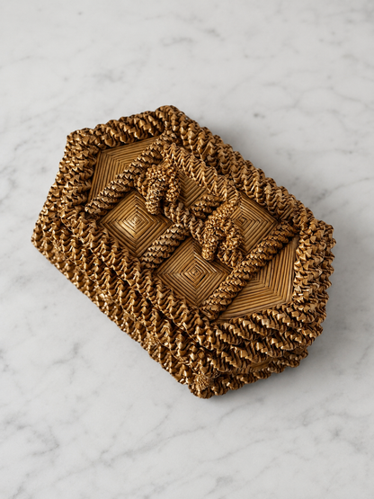 French Straw Marquetry Box