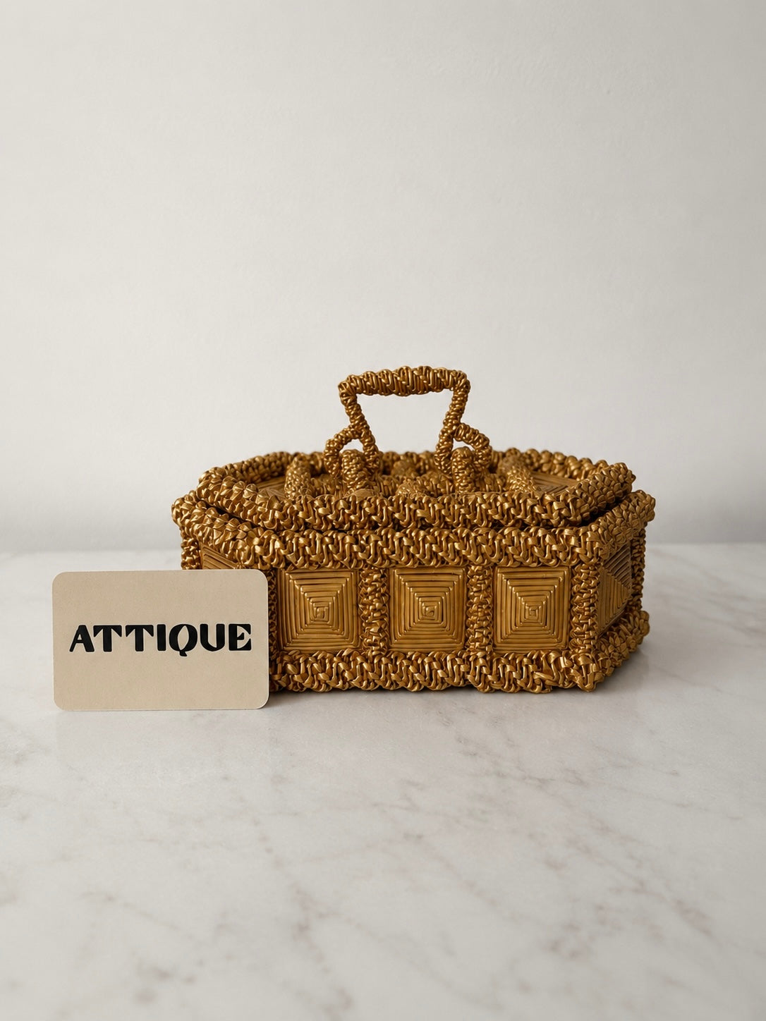French Straw Marquetry Box