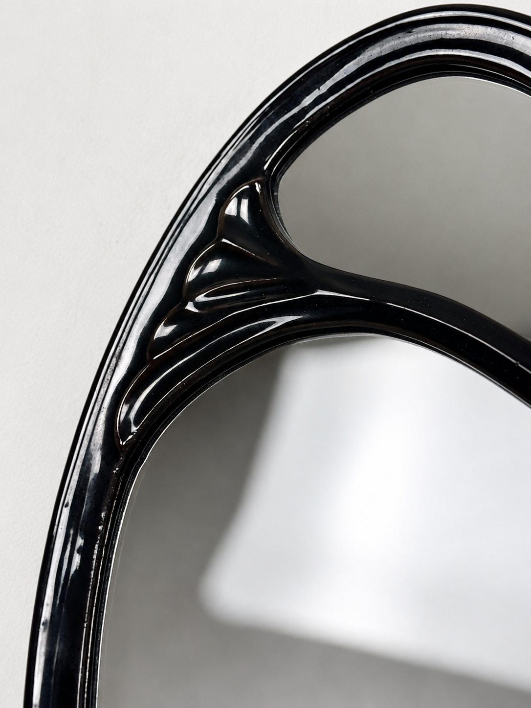 Art Nouveau Enamelled Cast Iron Wall Mirror