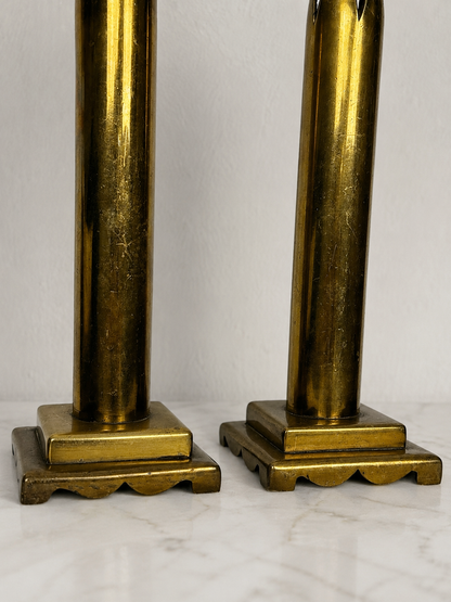 Pair of Brass Trench Art Vases