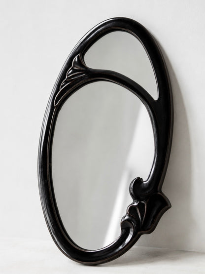 Art Nouveau Enamelled Cast Iron Wall Mirror