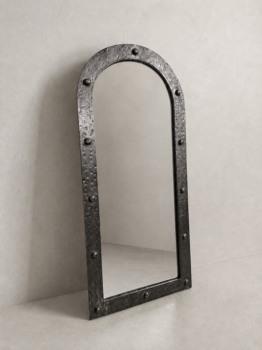 French Wrought Iron Arched Mirror