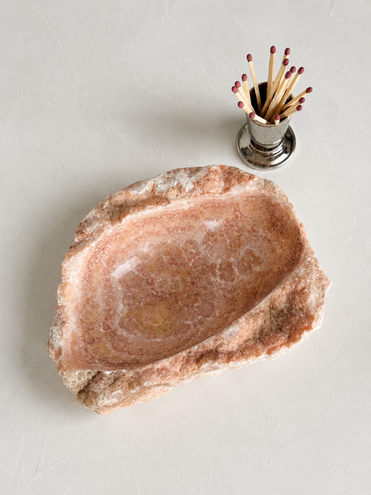 Pink Onyx Calcite Catchall Bowl