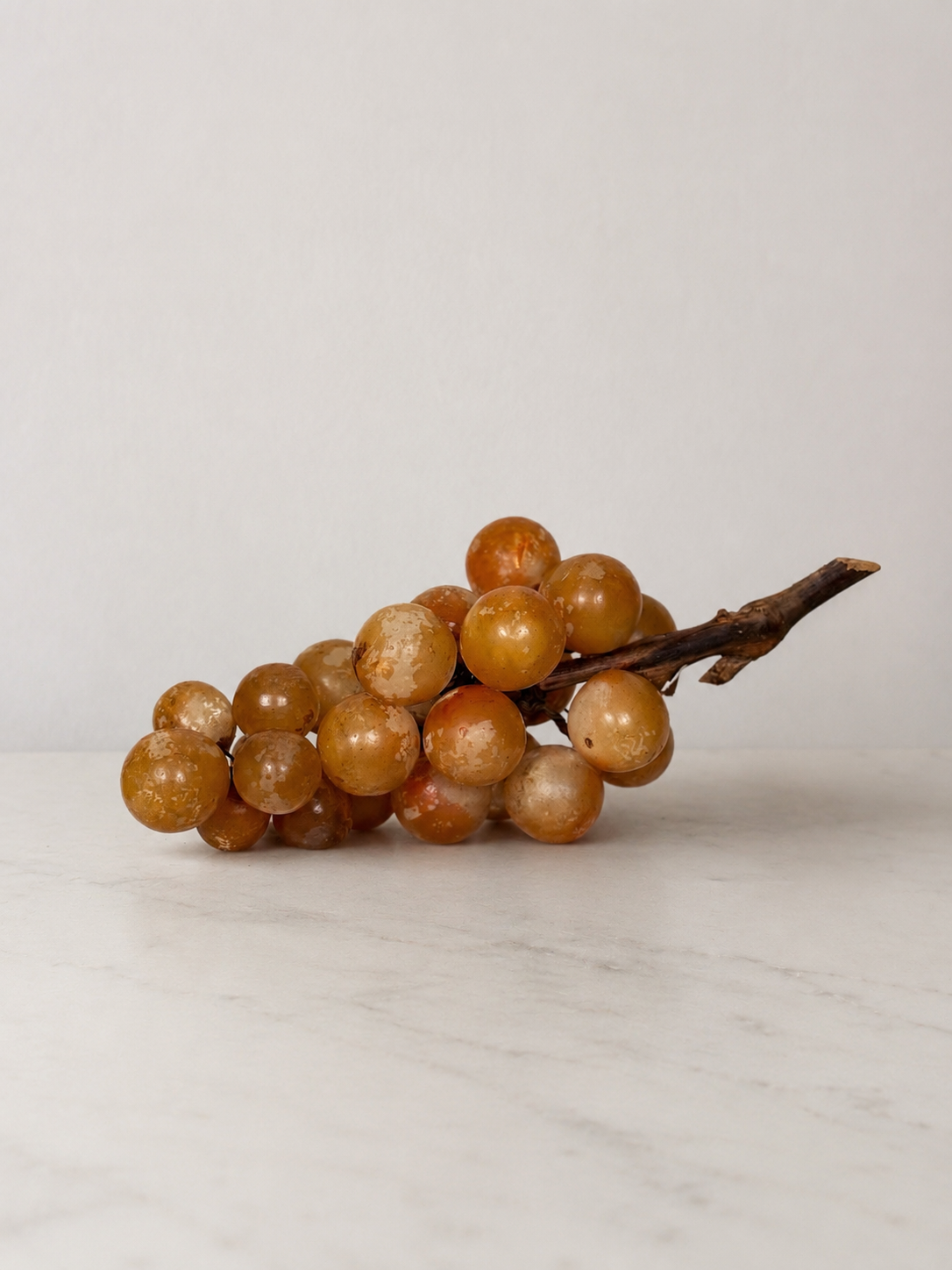 Large Alabaster Grape Cluster Sculpture