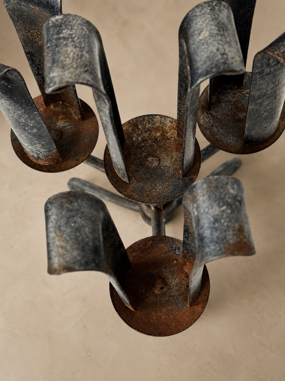 Wrought Iron Four Arm Candelabra