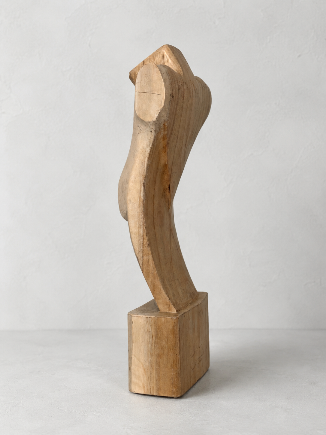 Carved Wood Female Torso Sculpture