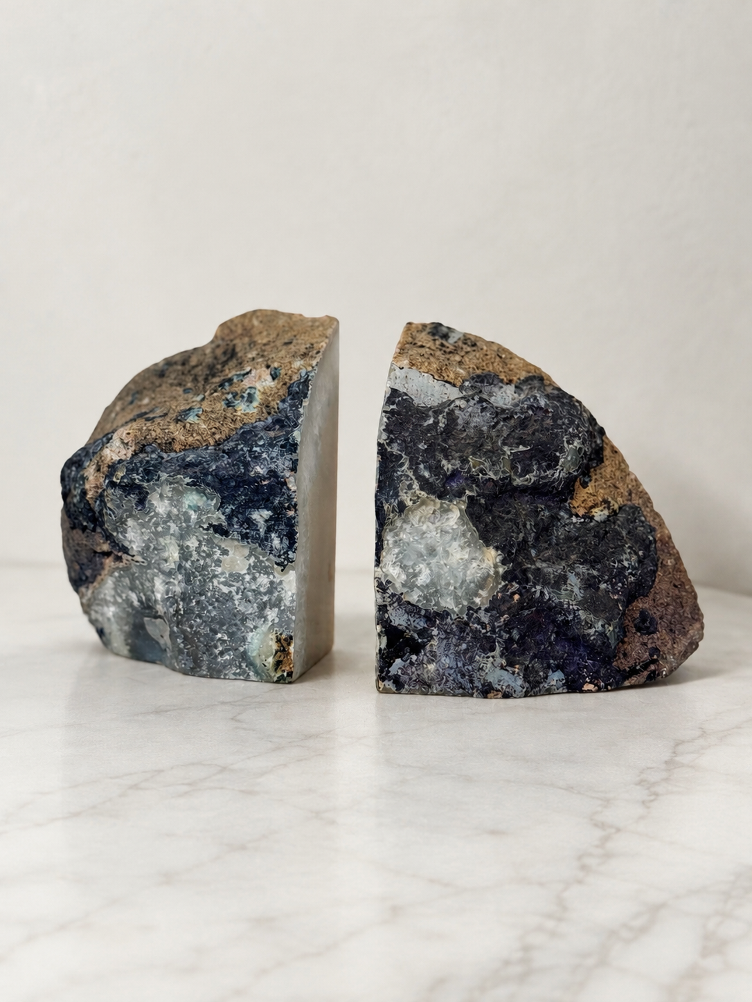 Pair of Natural Agate Bookends