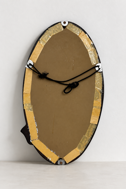Art Nouveau Enamelled Cast Iron Wall Mirror