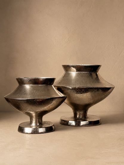 Large Modernist Cast Aluminum Vase